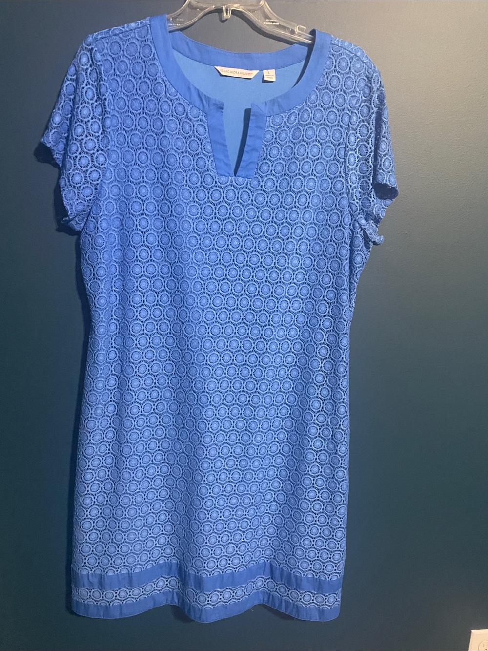 Isaac Mizrahi Royal Blue Eyelet Lace Tunic